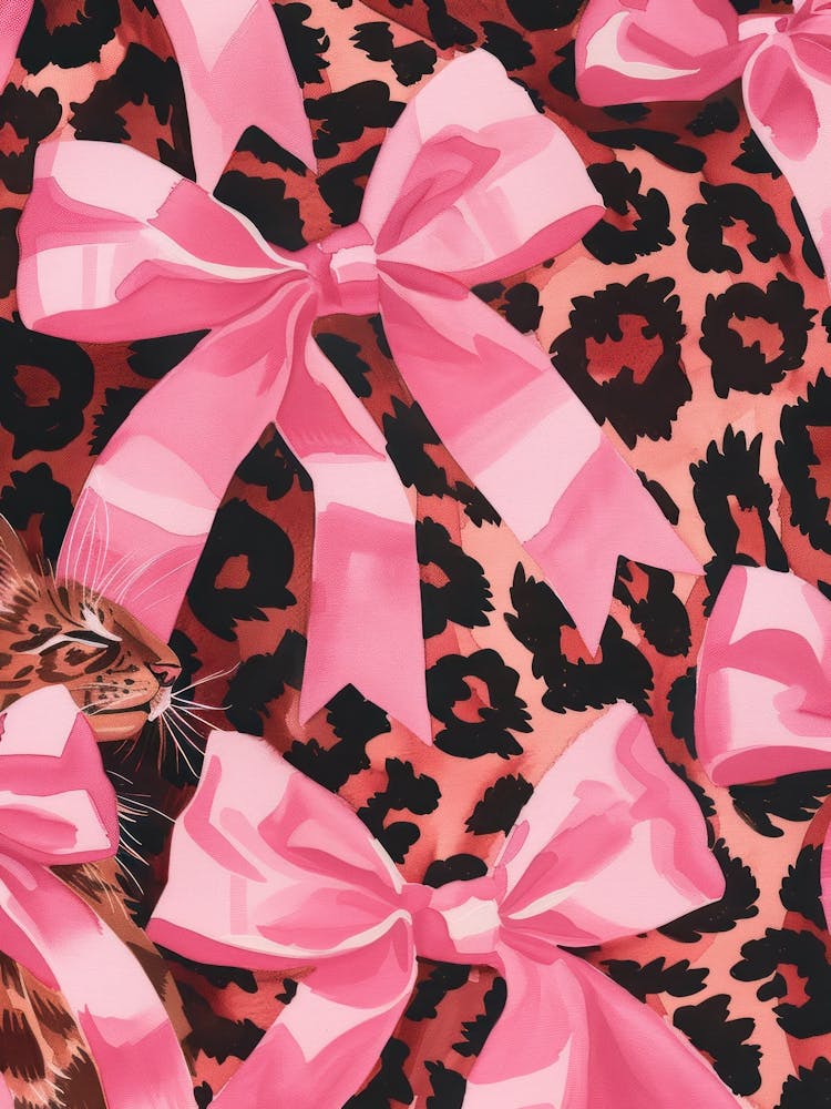 Leopard And Pink Bows 1 Pattern
