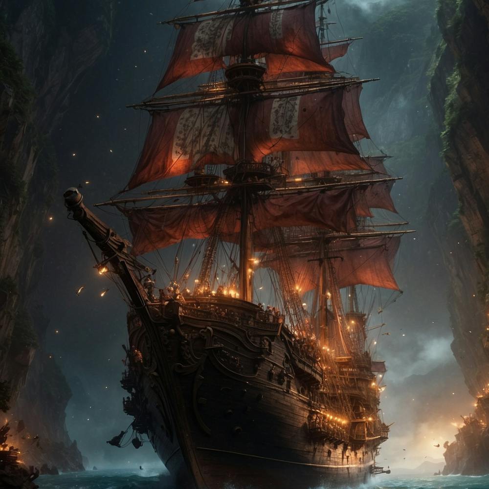 Pirate Ship In The Cave