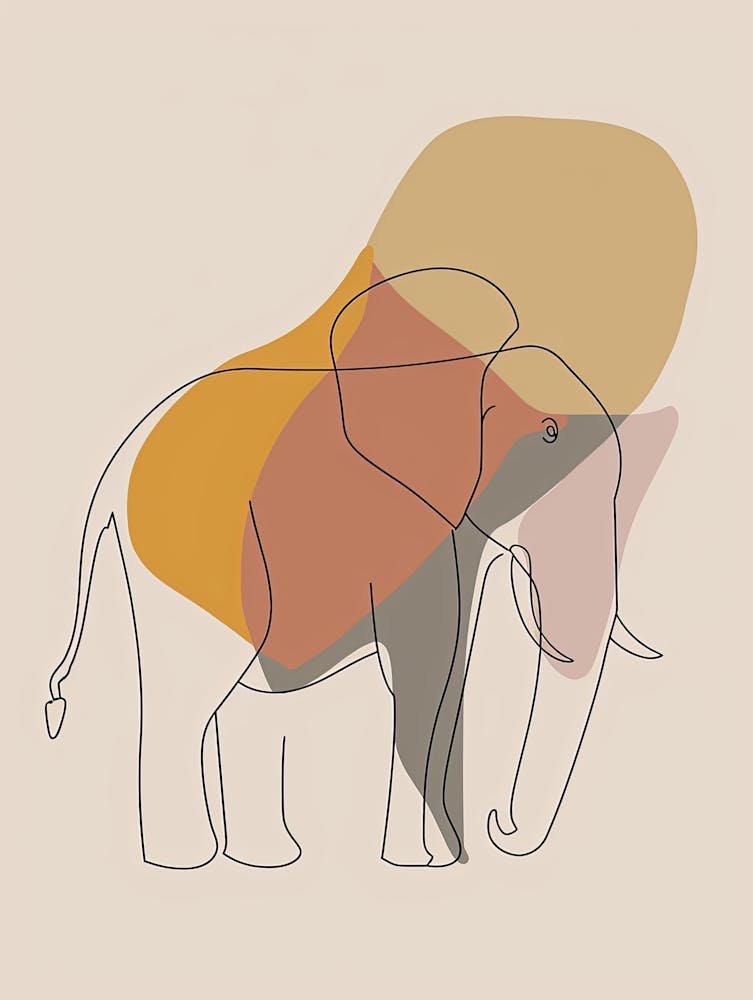 Elephant - Boho, Line Art 7