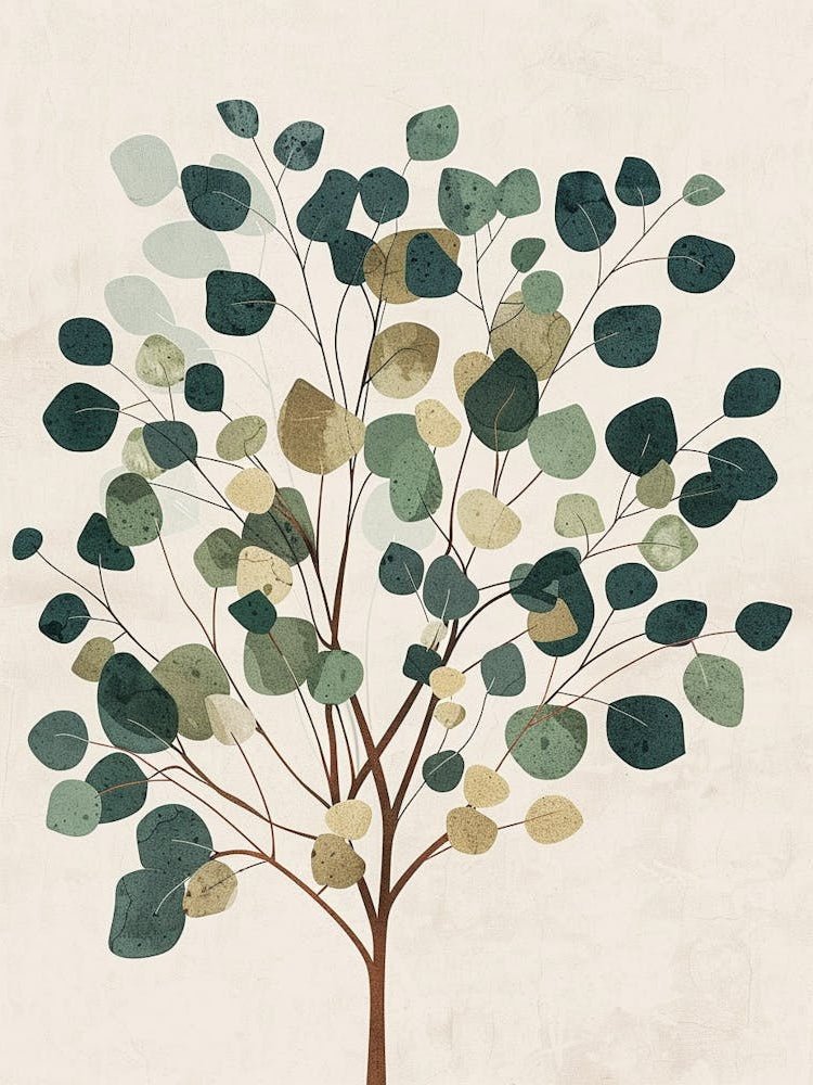 Eucalyptus Tree Minimal Japandi Illustration 3
