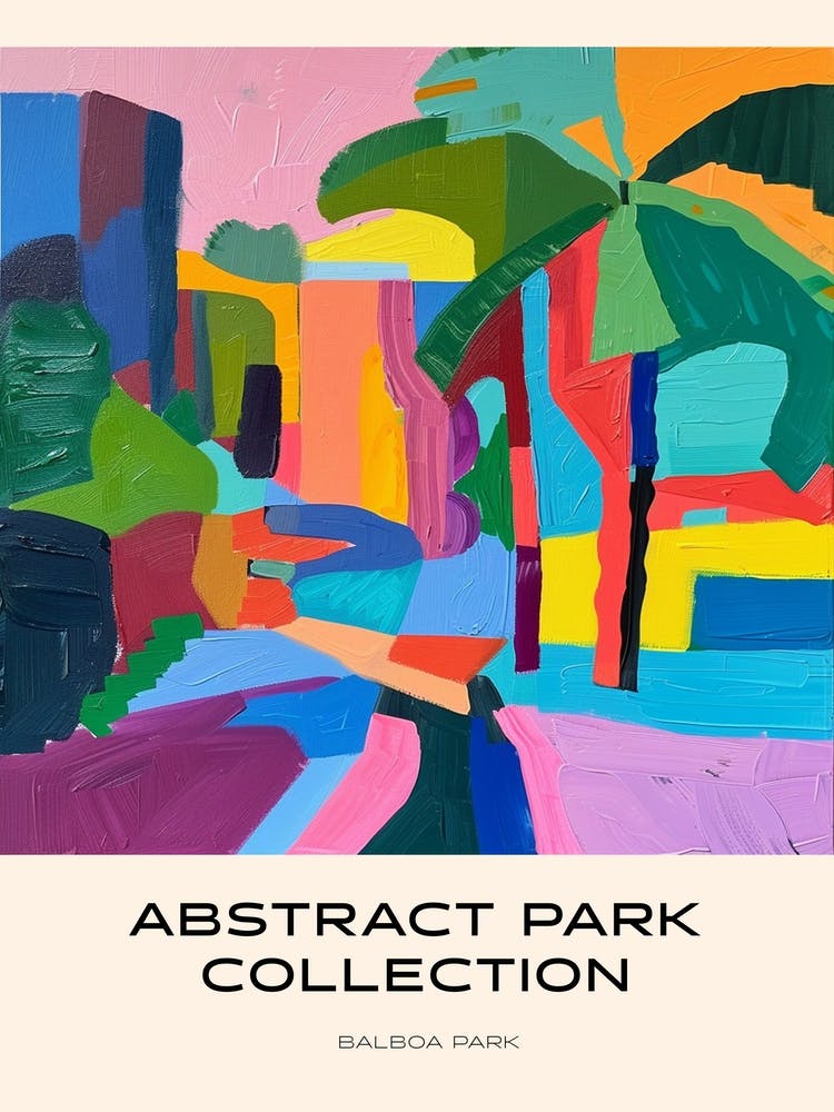 Abstract Park Collection Poster Balboa Park San Diego 1