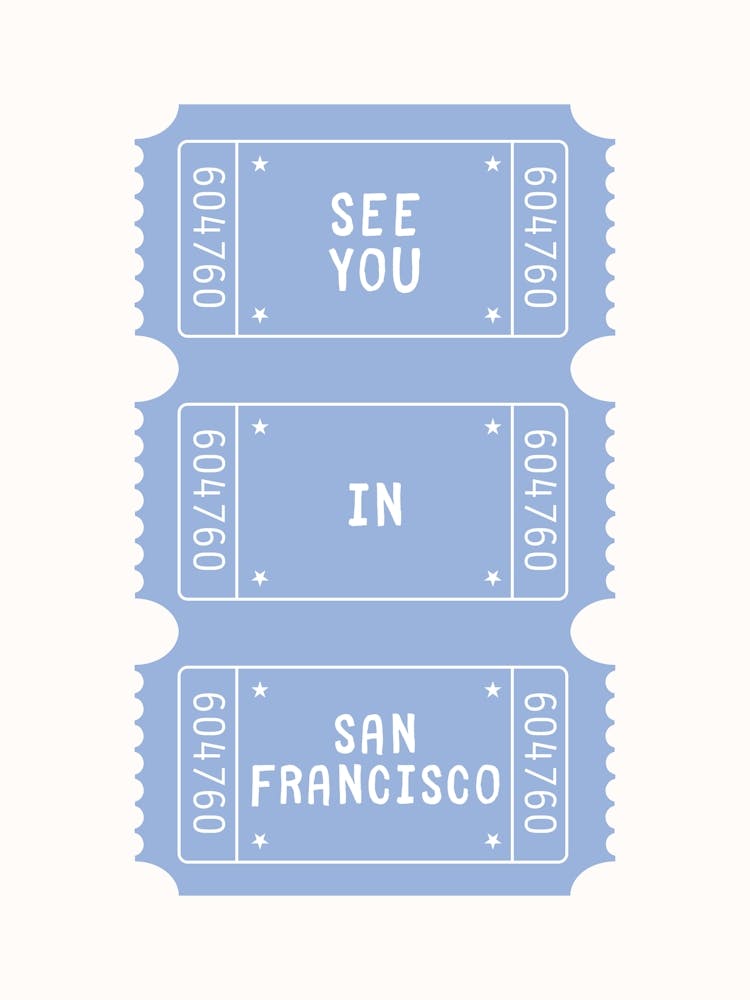 See You In San Francisco Blue Poster
