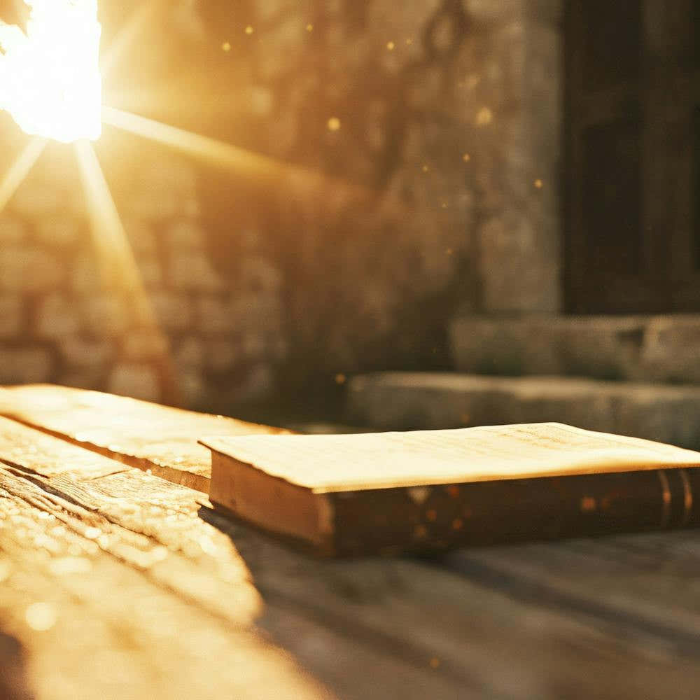 Open Book On A Wooden Table