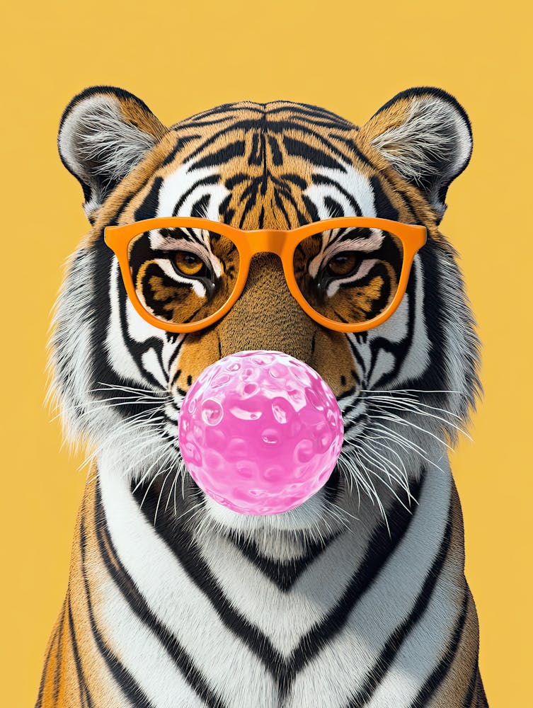 Tiger Chewing Gum Canvas Print