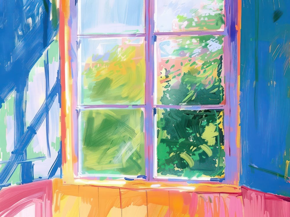 Home From The Window View Painting 4