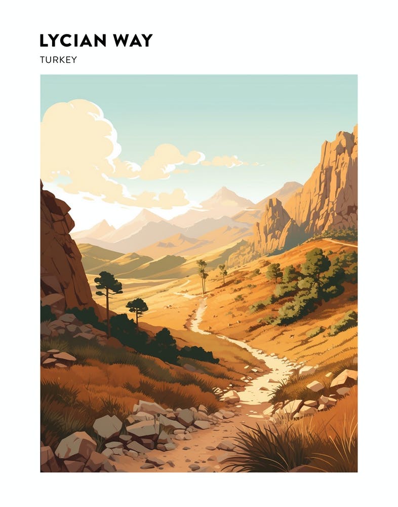 Lycian Way Turkey 3 Hiking Trail Landscape Poster