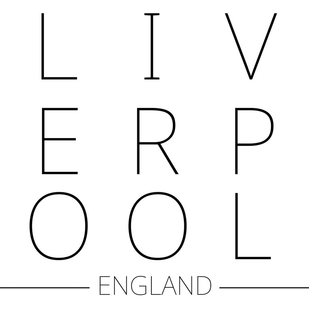 Liverpool England Typografie Stadt Land Wort