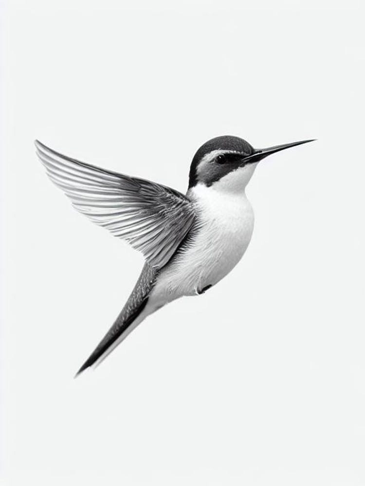 Swallow B&W Pencil Drawing 1 Bird