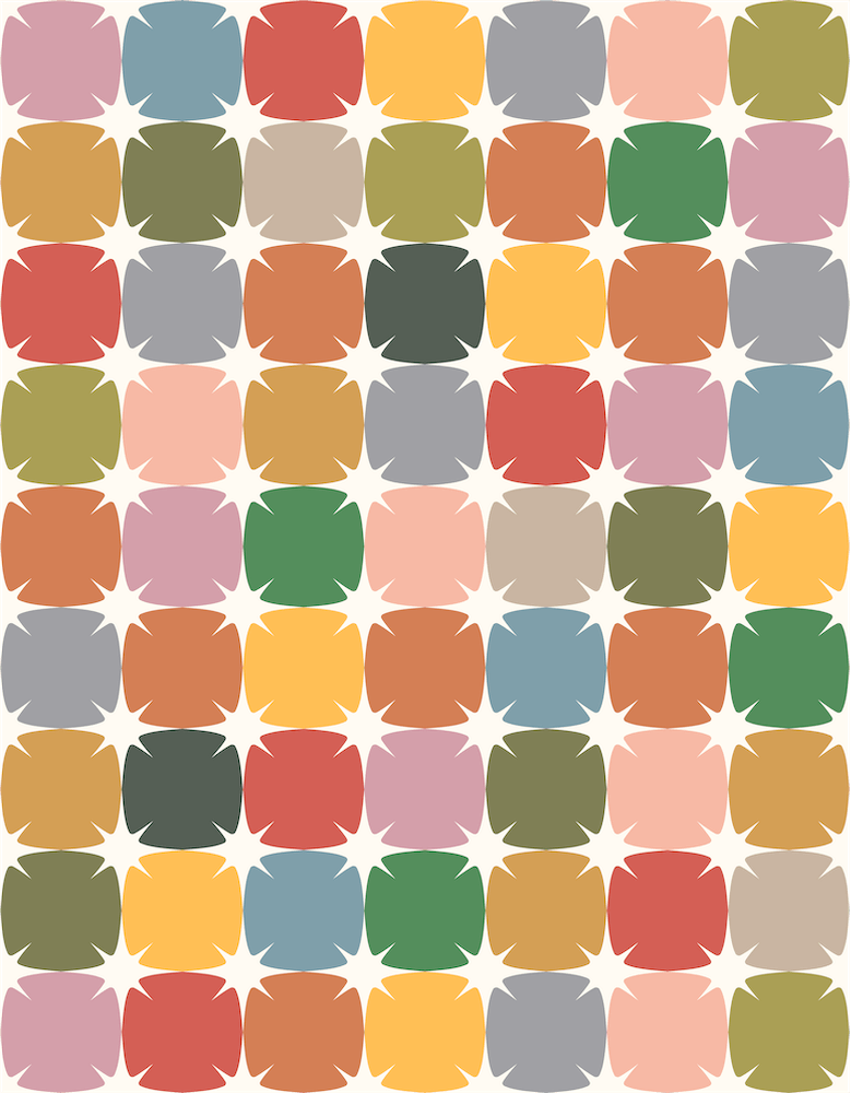 Retro Festive Sparkle Colorful Checker