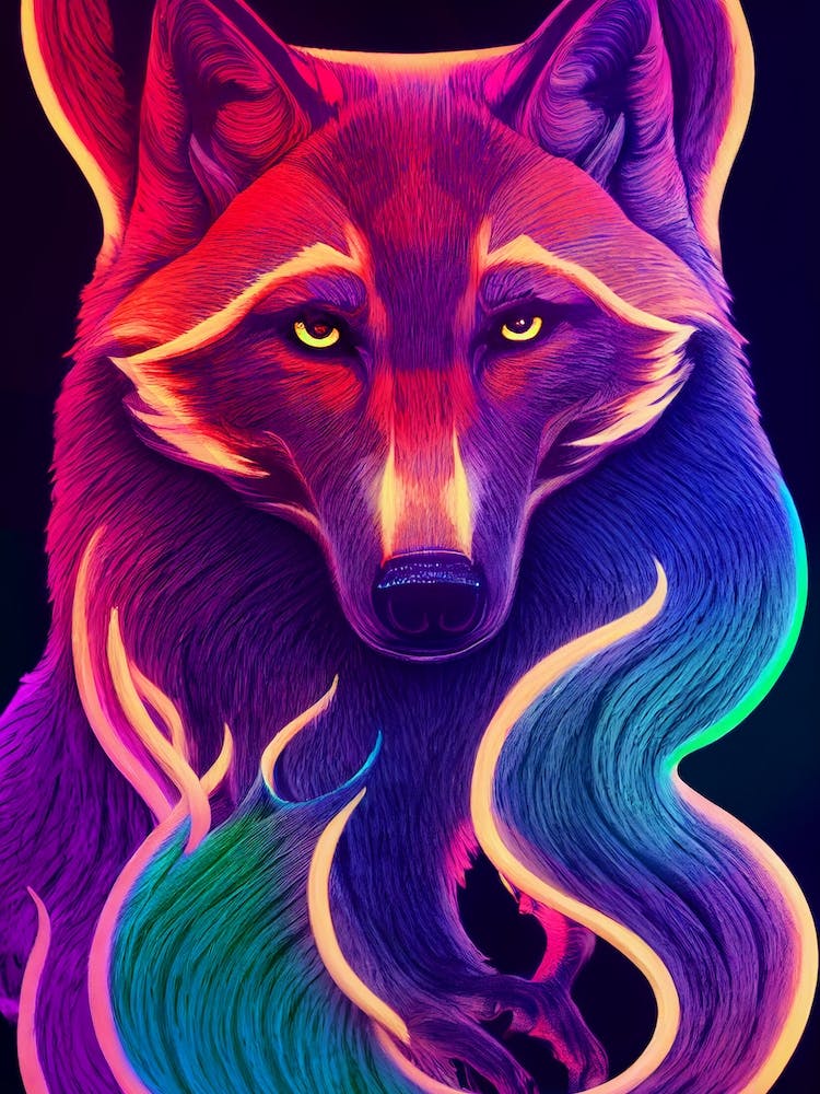 Bunter Neonfuchs