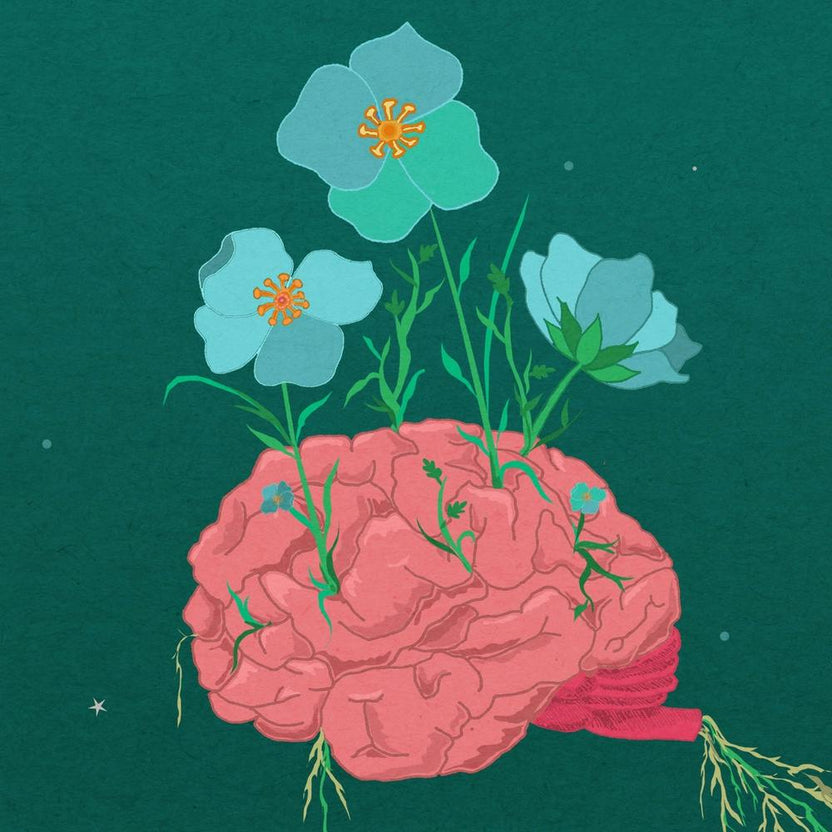 Floral Brain Square