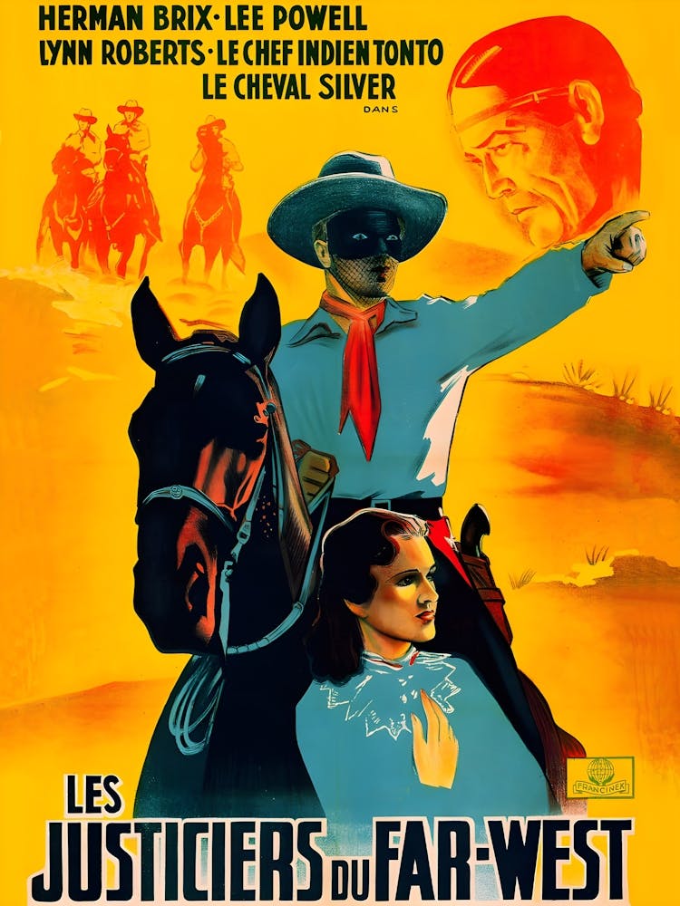 The Lone Ranger, Affiche Française Demi-Grande pour le Western de Lee Powell de 1938