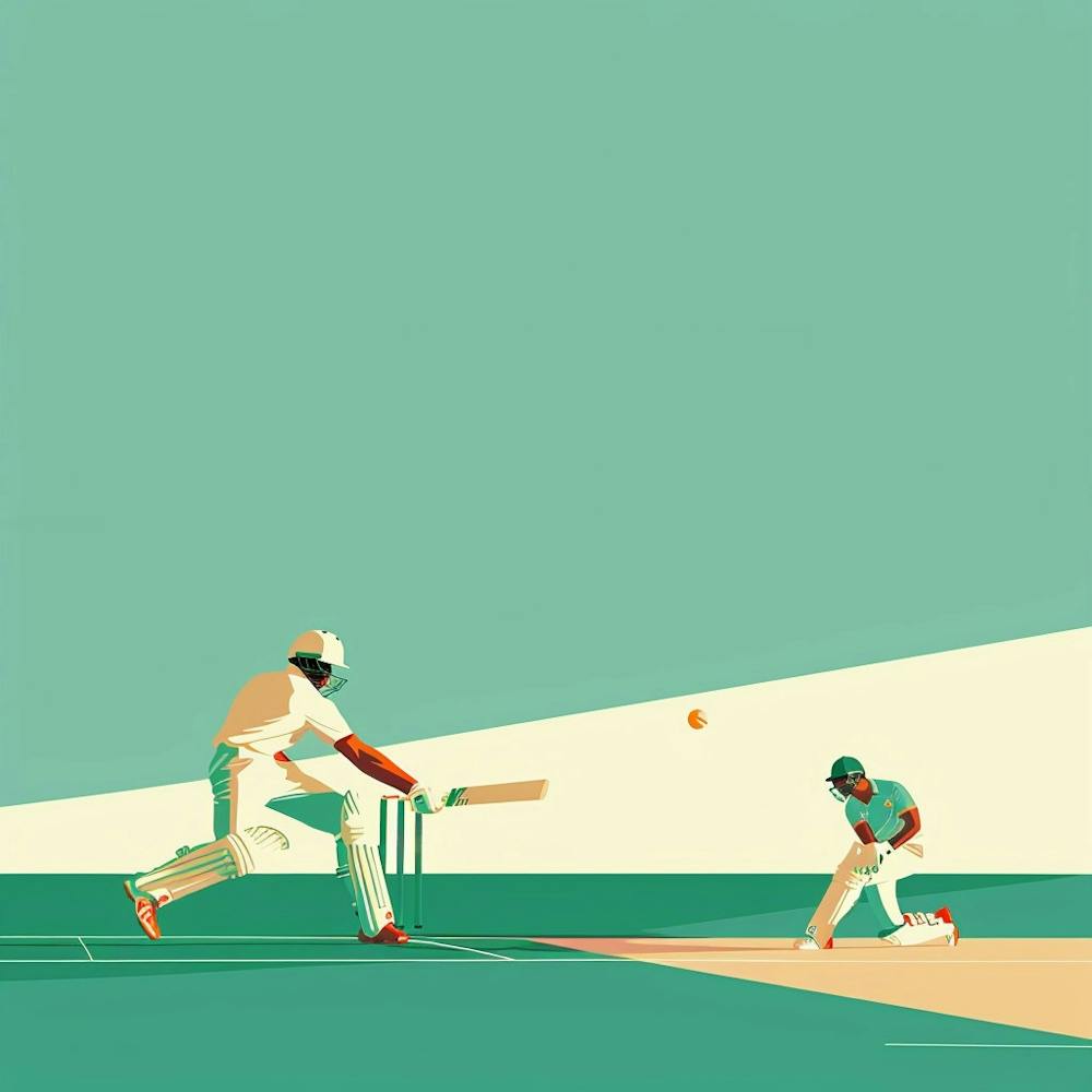 Cricket Player In Action