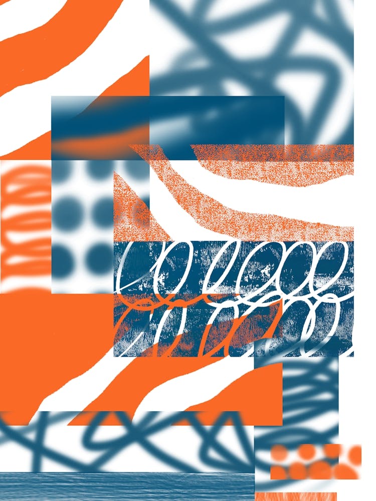 Orange And Blue Abstract