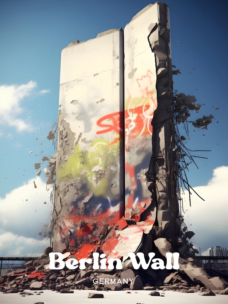 Berlin Wall Germany Travel Poster 3 4 Resize