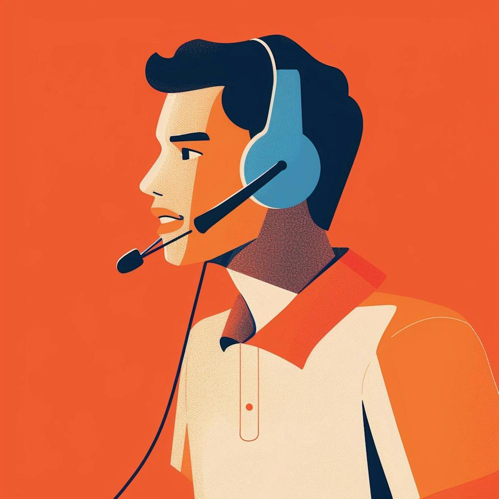 Illustration Of A Call Center Worker