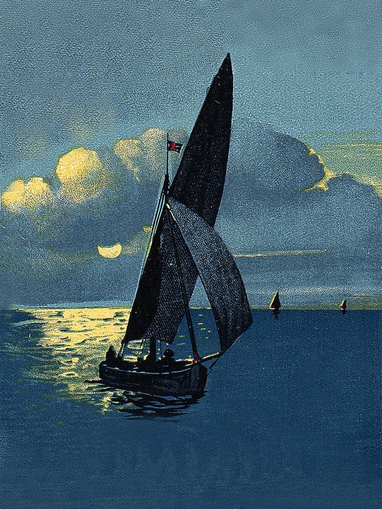 Sailing In Blue, Vintage Travel Poster