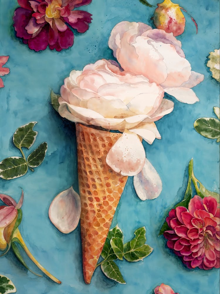 Peony Ice Cream Cone