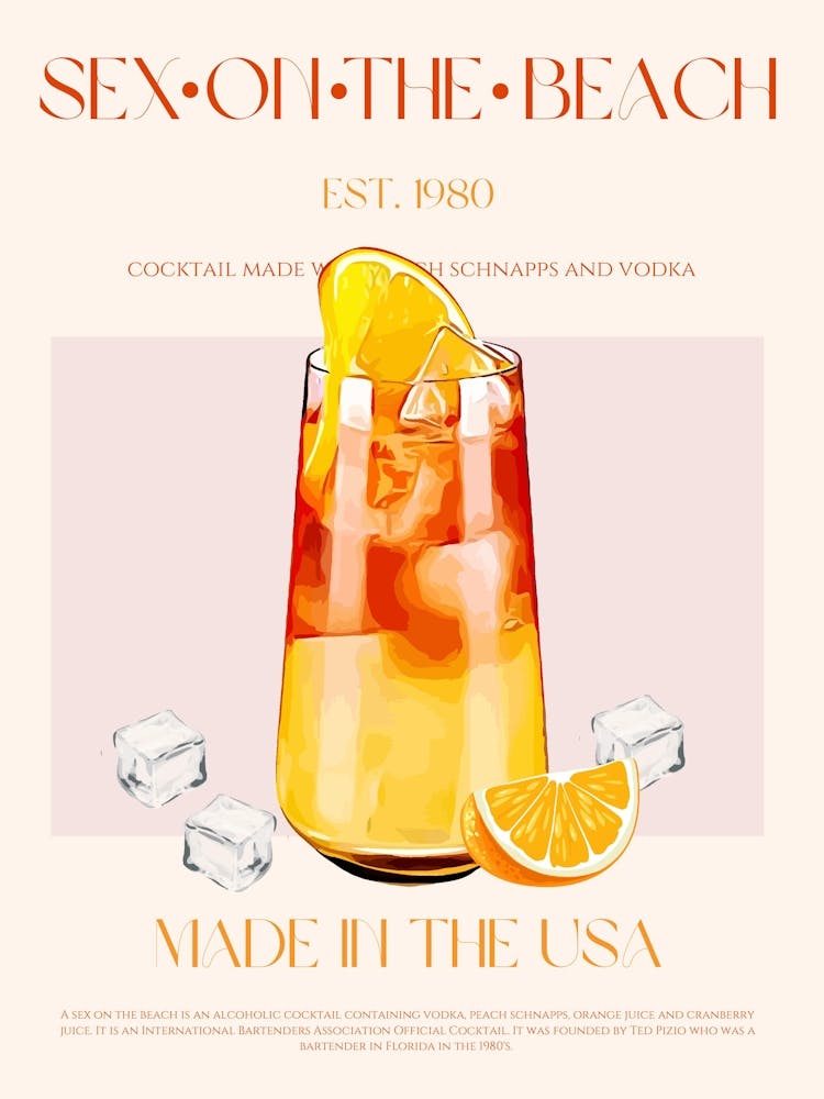 Sex On The Beach Cocktail Mid Century