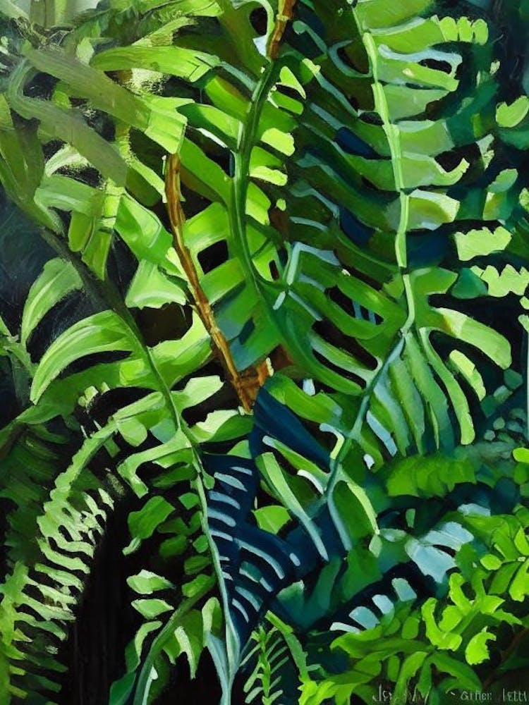 Giant Chain Fern Cézanne Style
