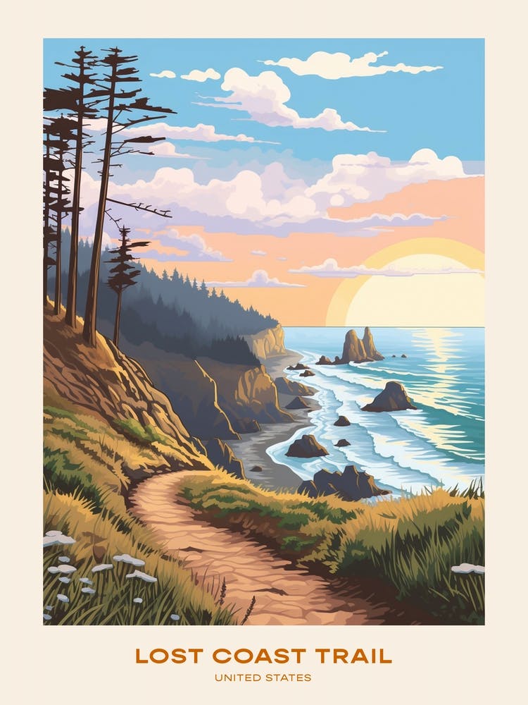Lost Coast Trail Usa 1 Hike Poster