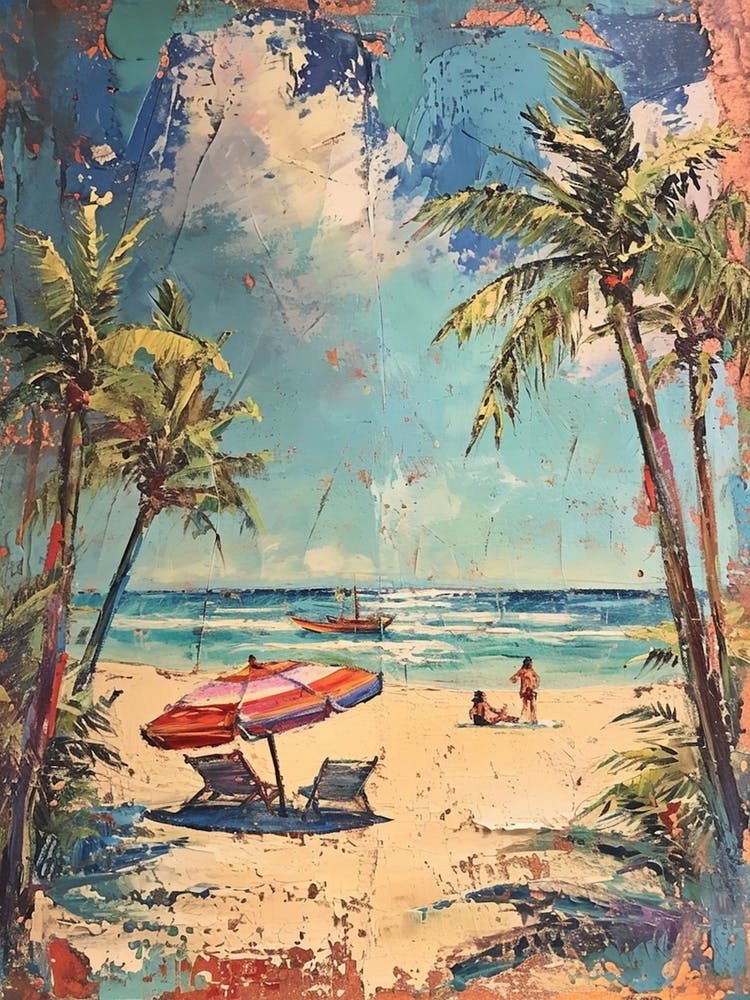 Retro Beach Scene 1