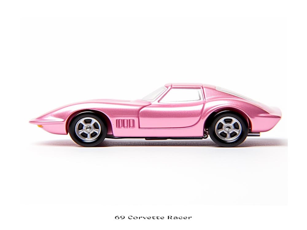 Toy Car 69 Corvette Racer Pink Poster