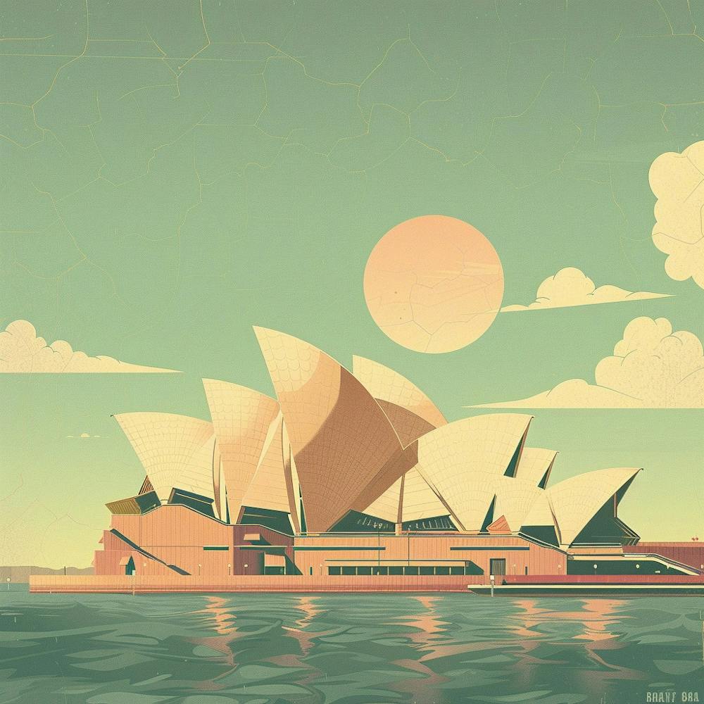 A Sydney Opera House In Sydney Lofi Illustration 1719930042 1