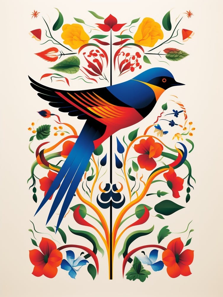 Scandinavian Bird Illustration Barn Swallow 3