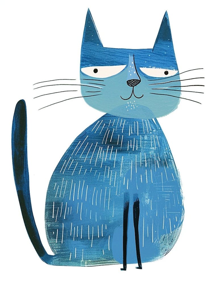 Nebelung Cat Clipart Illustration 3