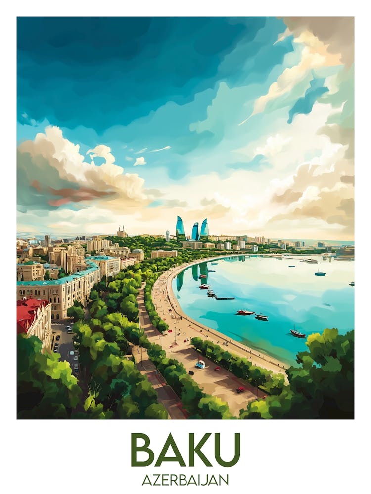 Affiche de voyage Baku 1