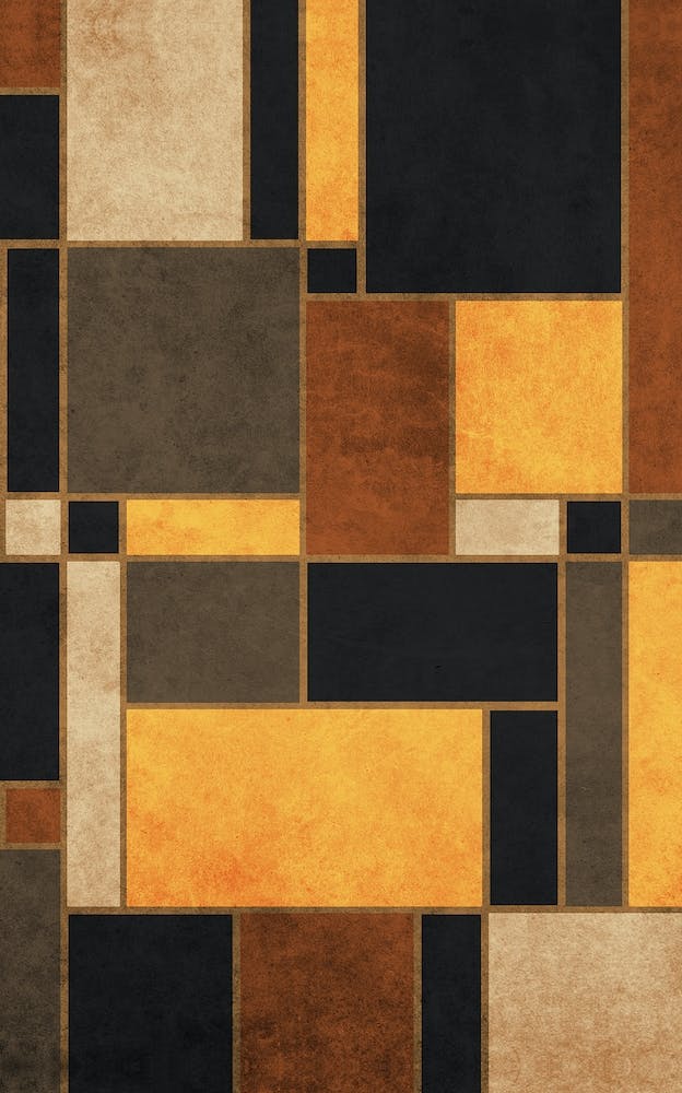 Earth Hues And Mondrian Black 1