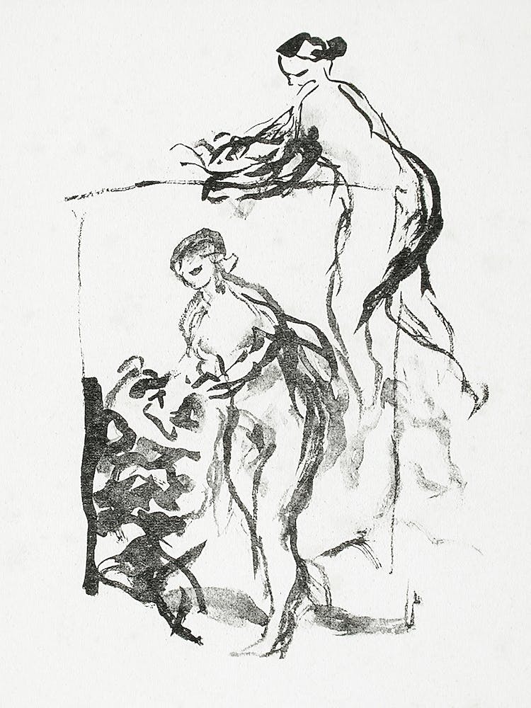 Woman With A Vine Stock, Pierre Auguste Renoir