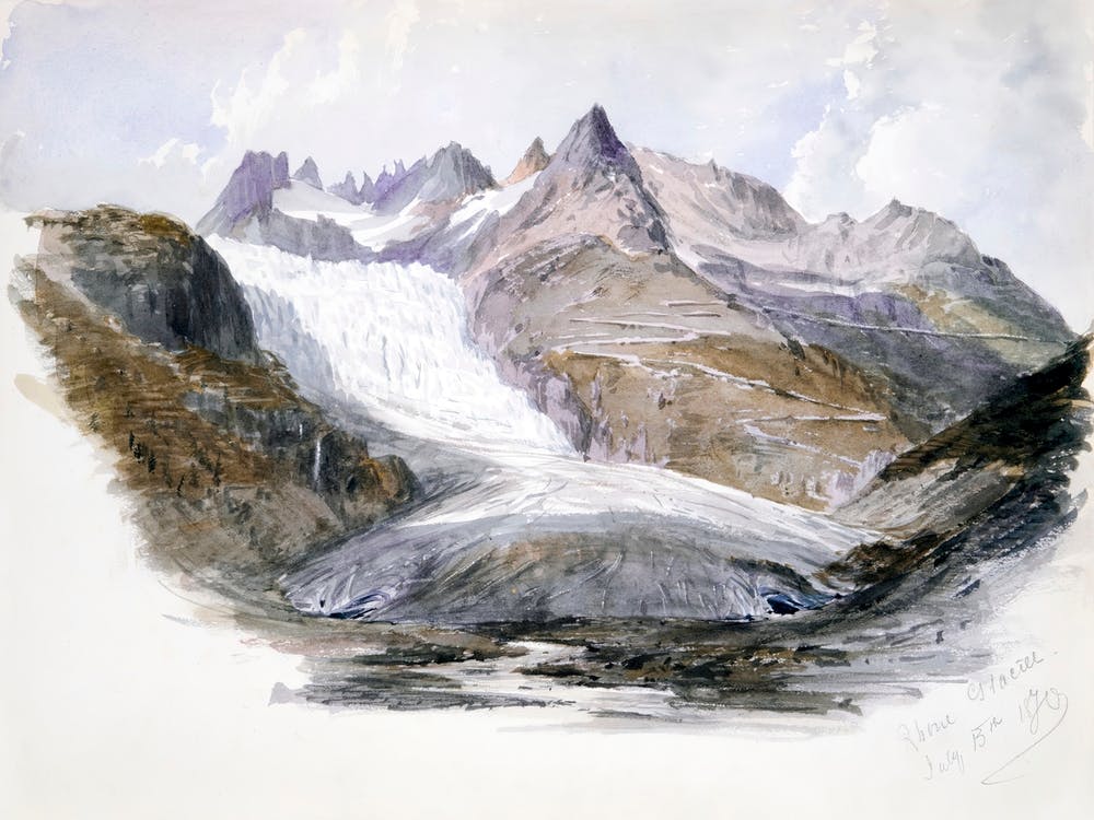 Rhône Glacier From Splendid Mountain Watercolours Sketchbook (1870), John Singer Sargent