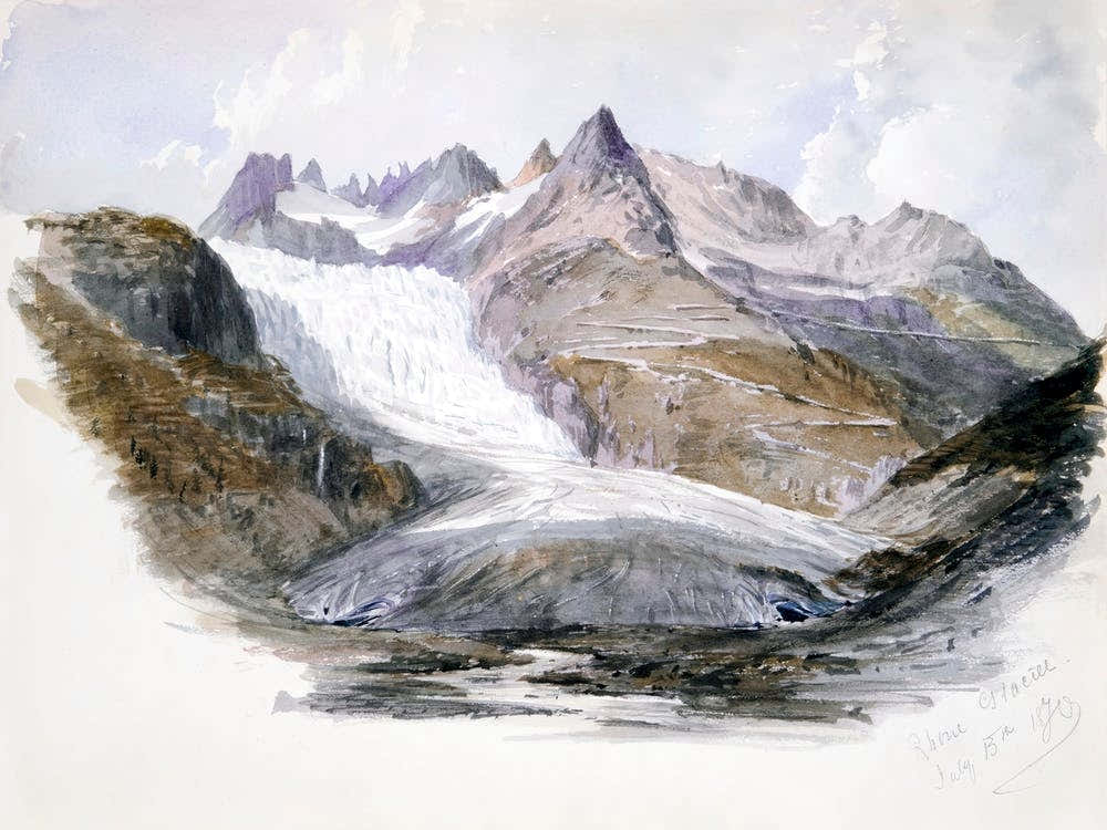 Rhône Glacier From Splendid Mountain Watercolours Sketchbook (1870), John Singer Sargent