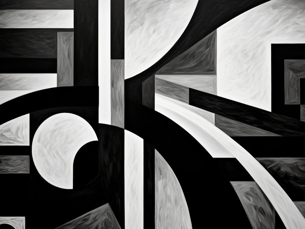 Layers Abstract Black And White 7