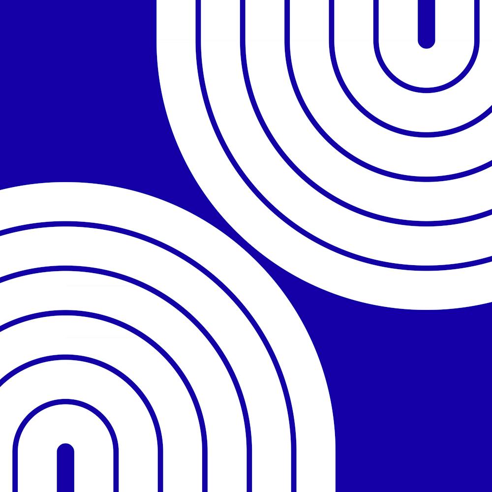 Midcentury Modern Geometric Rainbow Ivxv In Sapphire Blue 02