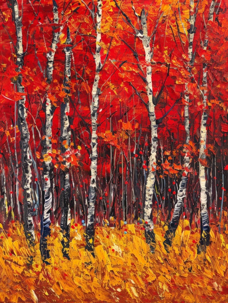 Birch Trees In Autumn 2