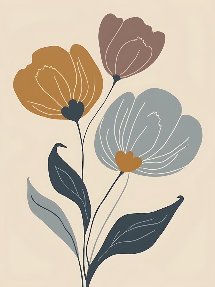 Tranquil Bloom Aesthetic Soft Floral Illustration