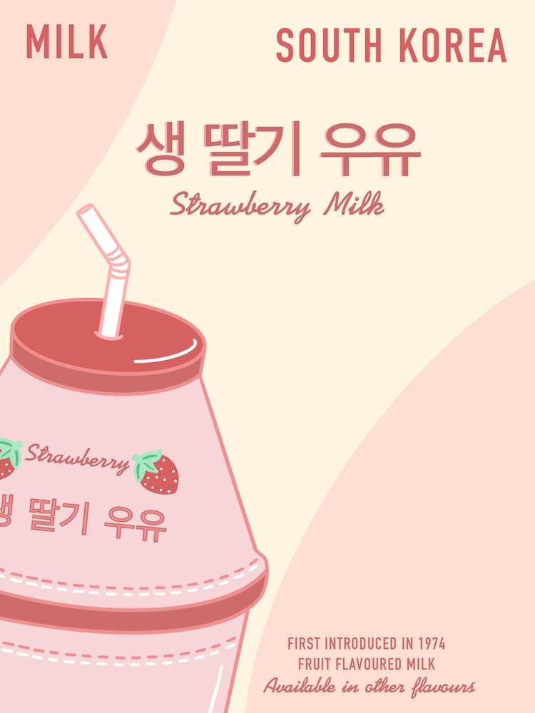 Korean Strawberry Milk Print