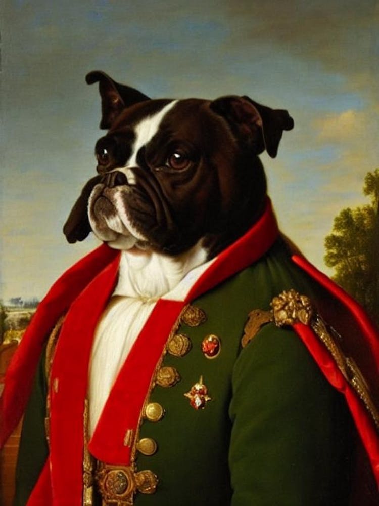 Bulldog Renaissance 2 Portrait Oil Painting