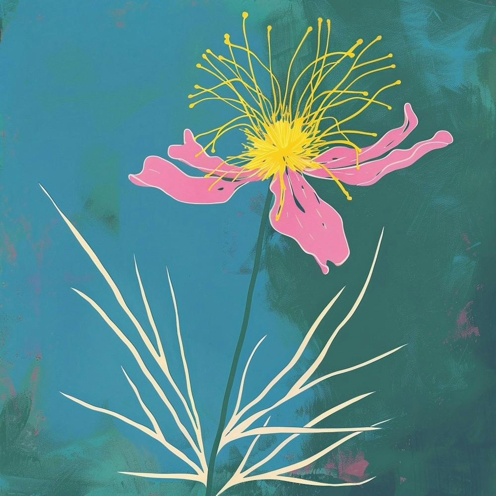 Love In A Mist 1 Square Flower Illustration