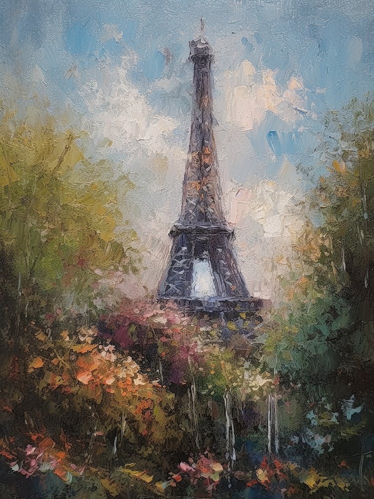 Eiffel Tower Paris France Pissarro Style 19