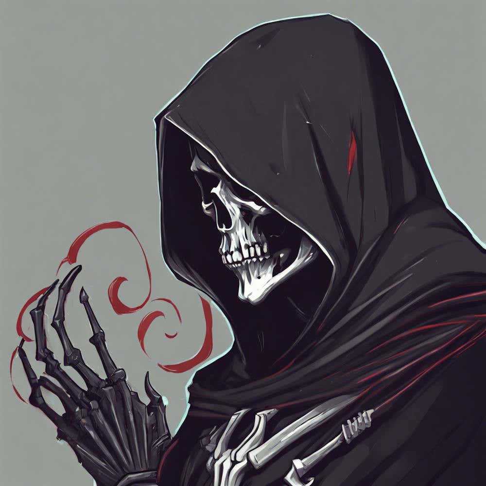 "Embrace the Shadows: The Enigmatic Reaper Awaits"