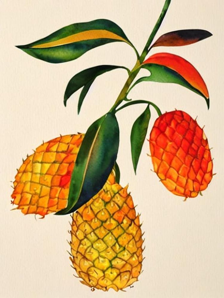 Pineapple 1 Watercolour Fruit Painting Fruit