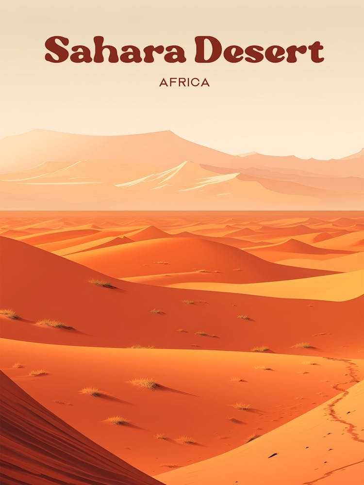 Sahara Desert Egypt Dune Travel Illustration