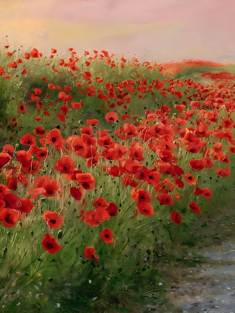 Poppies At Sunset