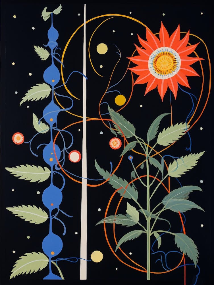 Passionflower 4 Hilma Af Klint Inspired Flower Illustration