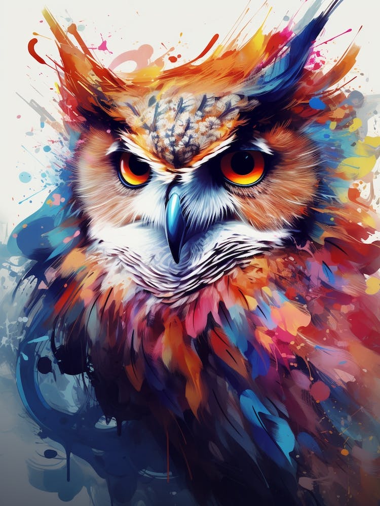 Owl Digital Watercolour
