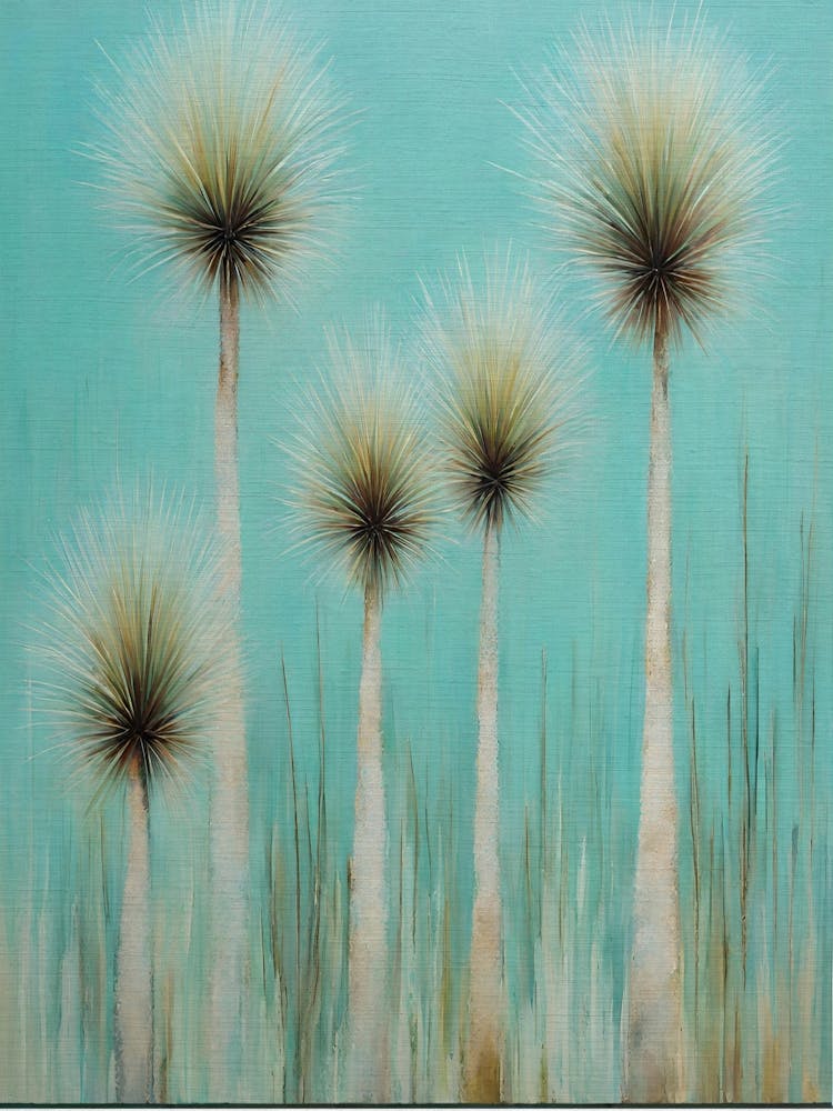 Australian blue botanical native flowers art